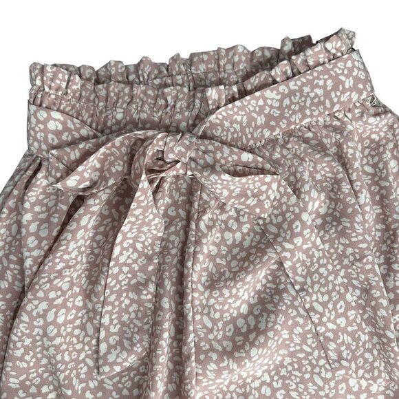 Shein Print Dress Shorts With Tie Lightweight Mauve Color - Picture 2 of 16
